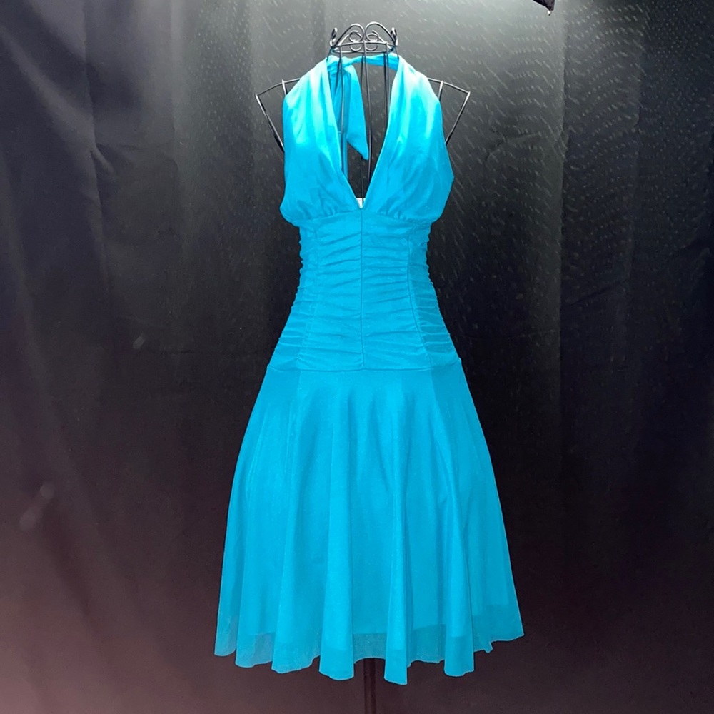 Turquoise halter dress